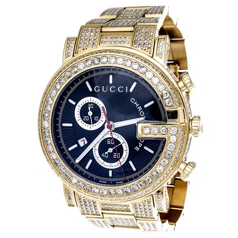 gucci mens watch with diamonds